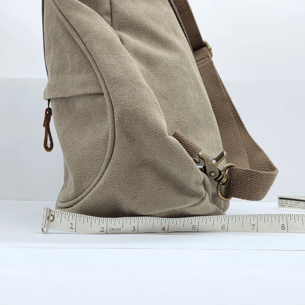 Gorpcore Utility Casual KL928 Canvas Sling Backpack Small Durable Canvas - Picture 10 of 11